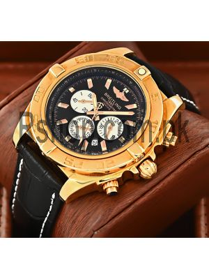 Breitling Chronomat black Leather Strap Watch Price in Pakistan