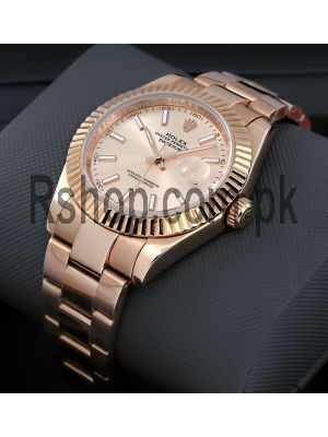 Rolex Datejust Rose Gold Sundust Dial Watch Price in Pakistan