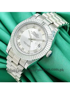 Rolex Datejust 41 White Roman Dial Watch