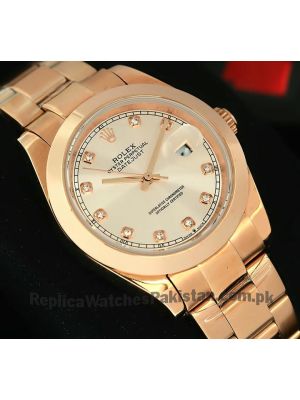 Rolex Datejust Rose Gold Sundust Dial Watch 2021