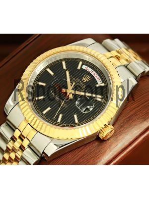 Rolex Day-Date Two Tone Stripe Index Dial Watch Price in Pakistan