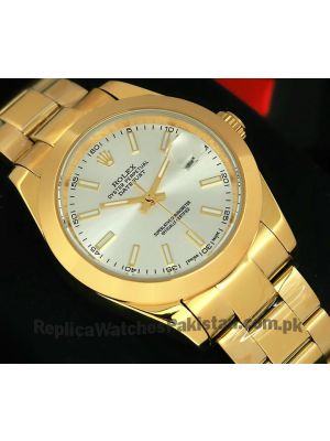 Rolex Datejust Gold Silver Dial Watch 2021