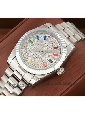 Rolex Day Date Pave Rainbow Dial Watch price in Pakistan