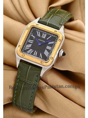 Cartier Santos Dumont Two Tone Green Straps Ladies watch Price in Pakistan