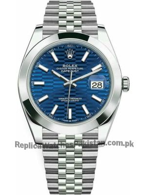 Rolex Datejust 41mm Stainless Steel Bright Blue Fluted Jubilee Watch Price in Pakistan