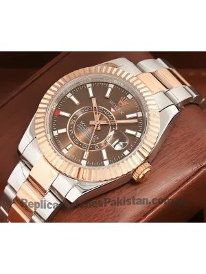 Rolex Sky-Dweller Brown Dial Two Tone Watch