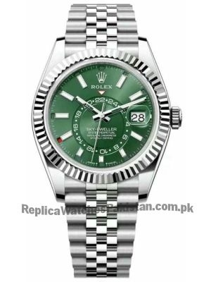 Rolex Sky-Dweller Mint Green Index Dial Jubilee Bracelet Watch Price in Pakistan