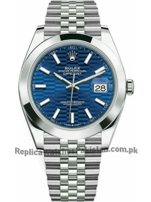 Rolex Datejust 41mm Stainless Steel Bright Blue Fluted Jubilee Watch Price in Pakistan