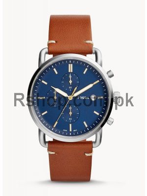Fossil Commuter Blue Dial Brown Leather Men's Watch  (Swiss Watch) Price in Pakistan