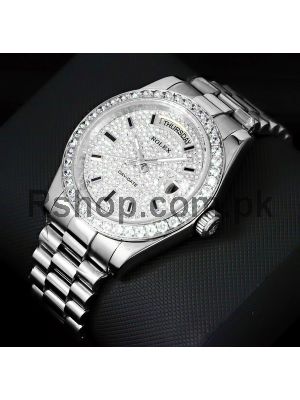 Rolex Day Date Diamond Pave Dial Diamond Bezel Watch Price in Pakistan
