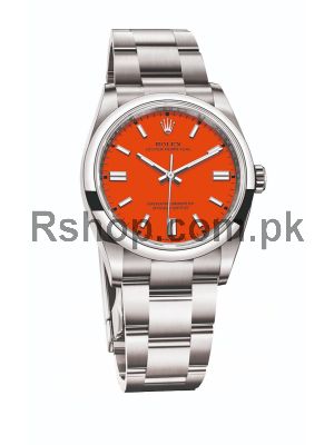 Rolex Oyster Perpetual Coral Red Dial Swiss Watch 17518